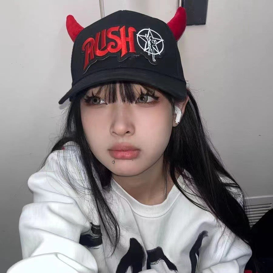 Punk Hip-Hop Devil Horn Duckbill Cap