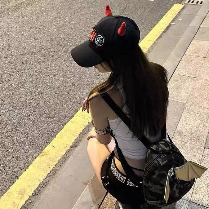 Punk Hip-Hop Devil Horn Duckbill Cap