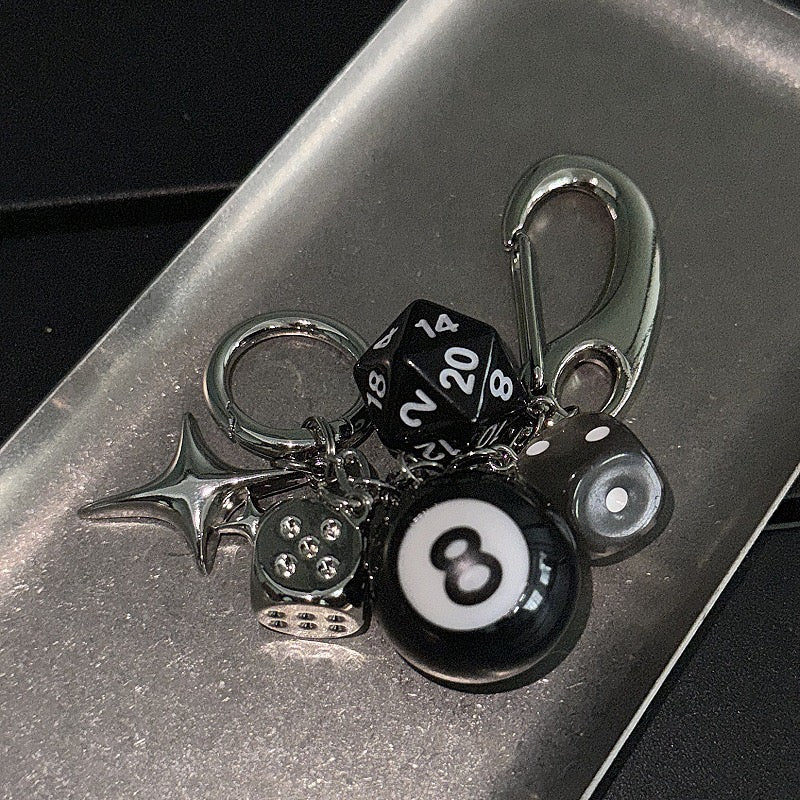 Black 8 Dice Pendant