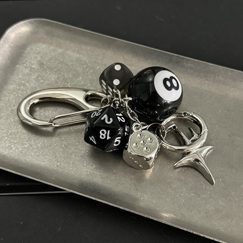 Black 8 Dice Pendant