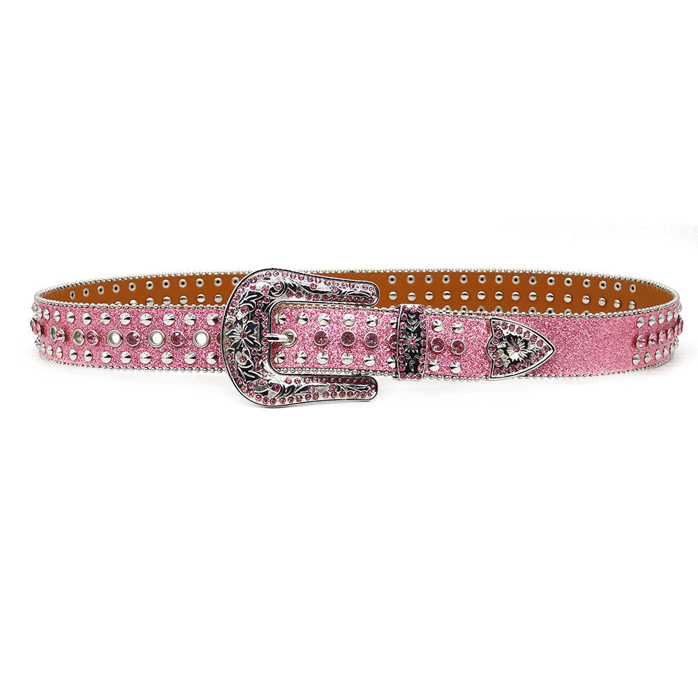 Inlaid Cross Diamond Belt