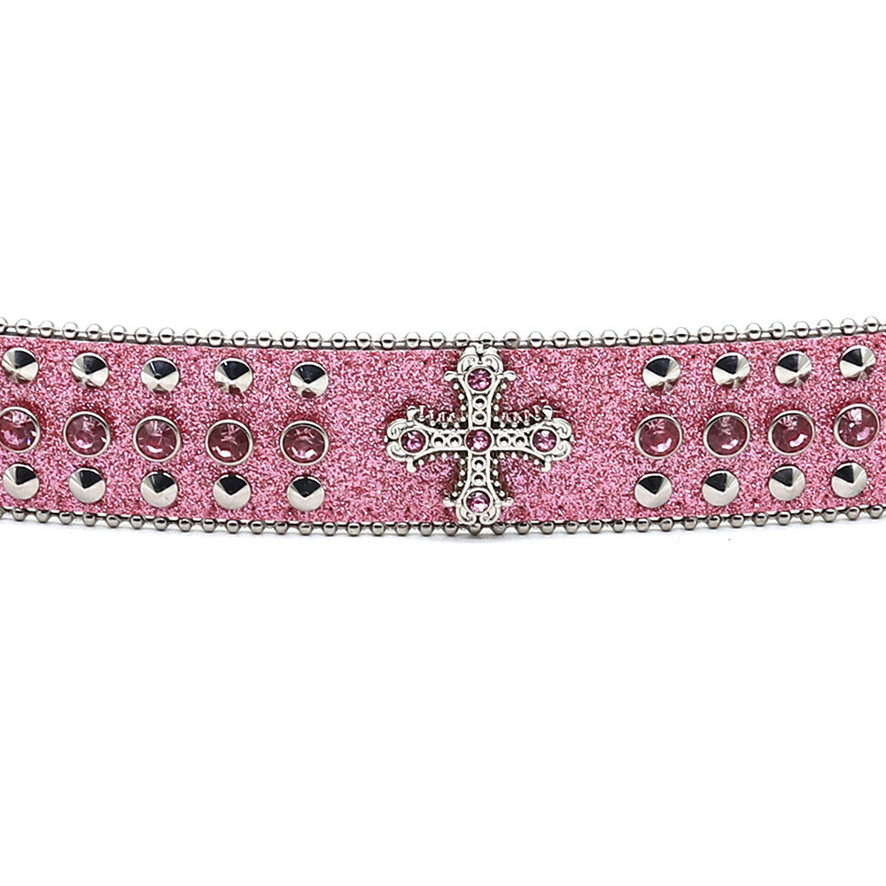 Inlaid Cross Diamond Belt