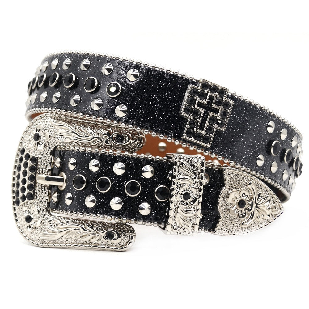 Inlaid Cross Diamond Belt