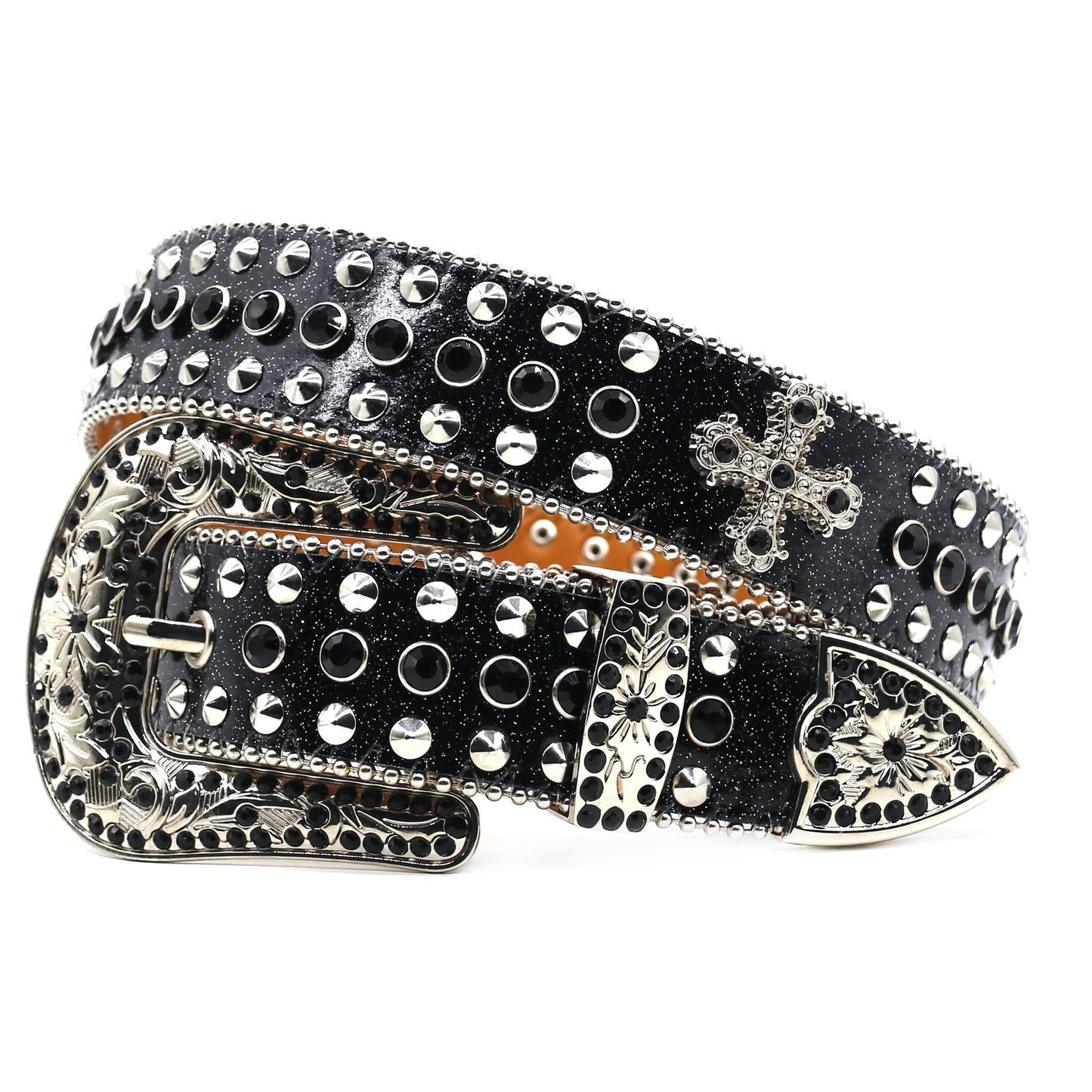 Inlaid Cross Diamond Belt