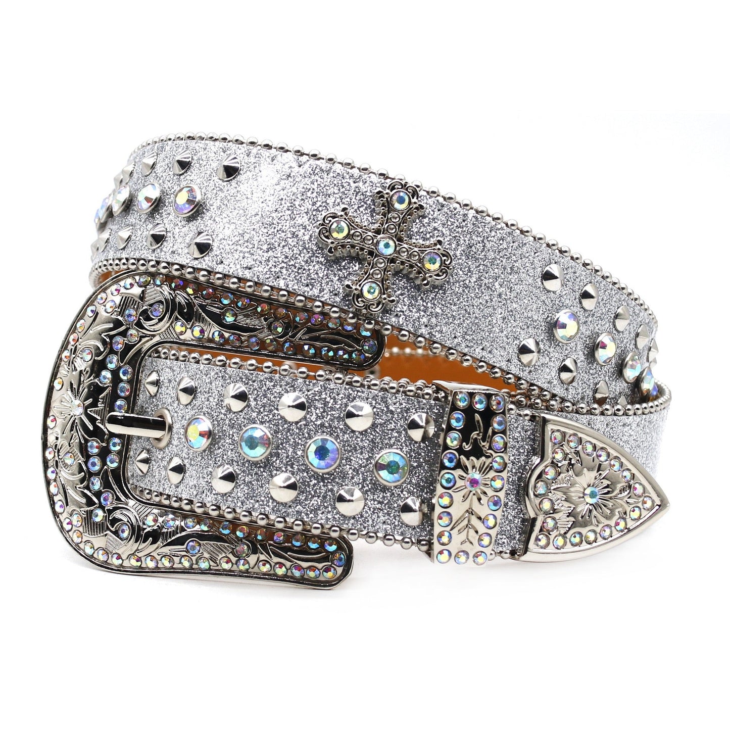 Inlaid Cross Diamond Belt