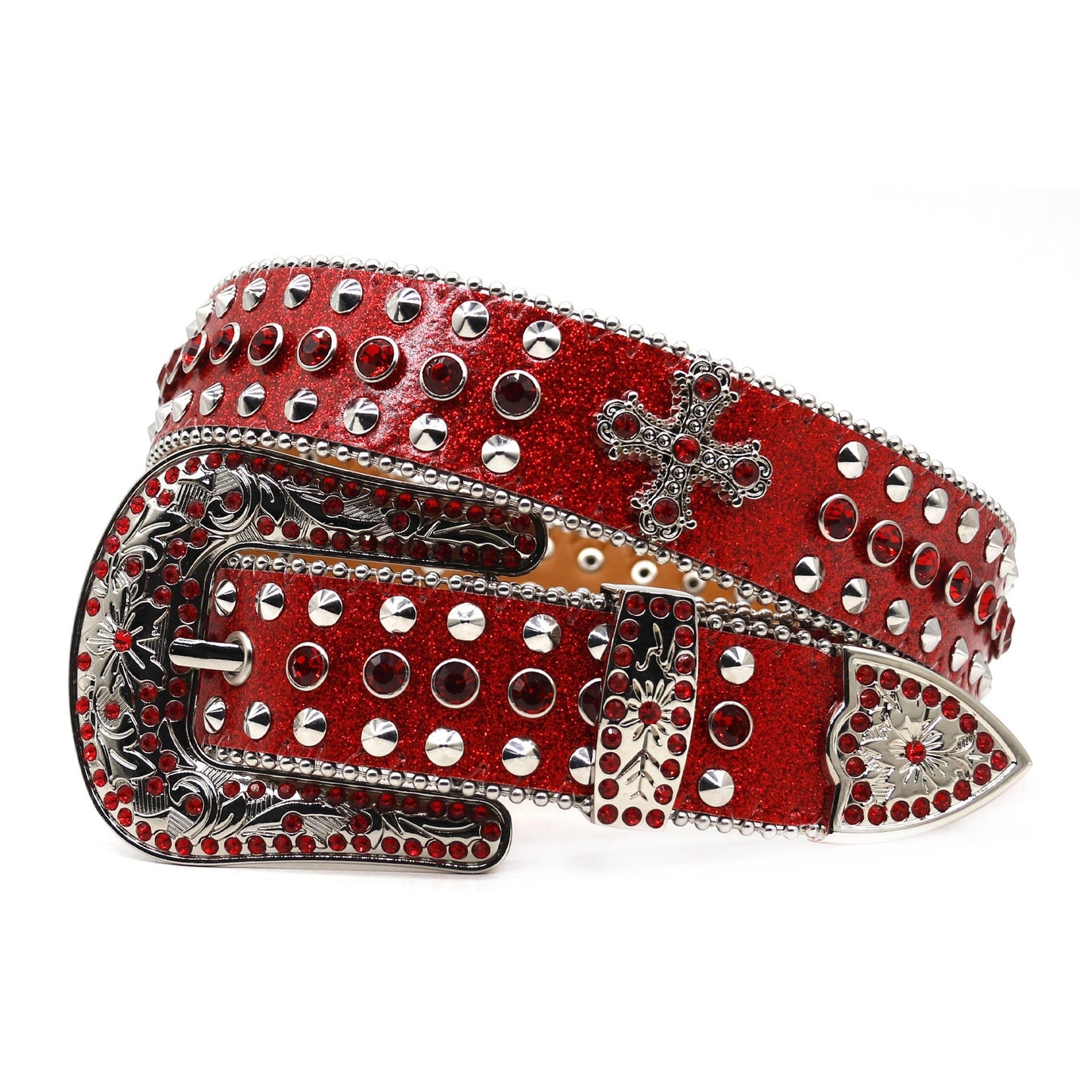 Inlaid Cross Diamond Belt