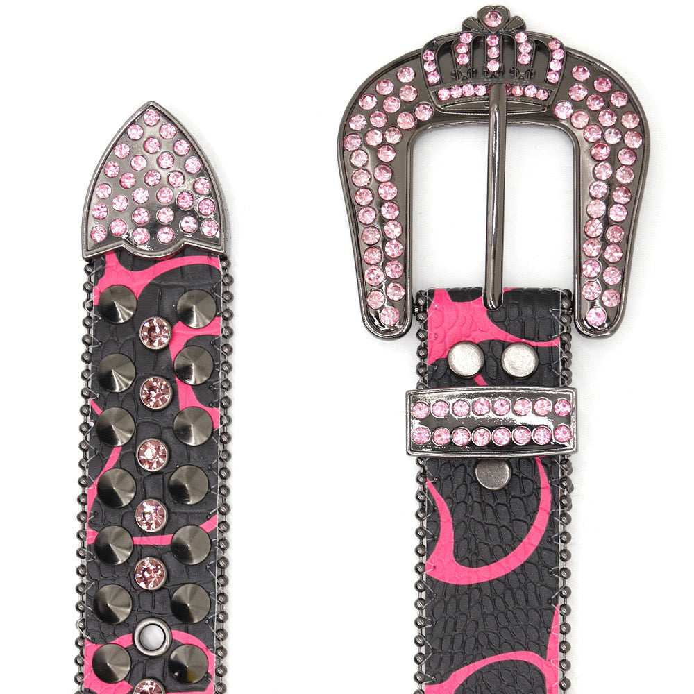Crown Diamond Buckle Belt