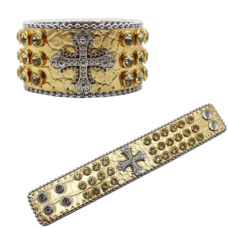 Cross Studded Diamond Bracelet