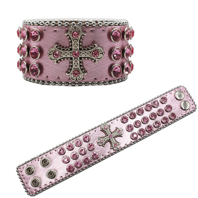 Cross Studded Diamond Bracelet