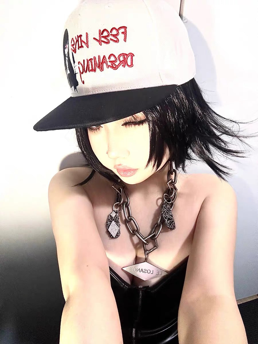 3D Embroidered Adjustable Flat-Brim Cap