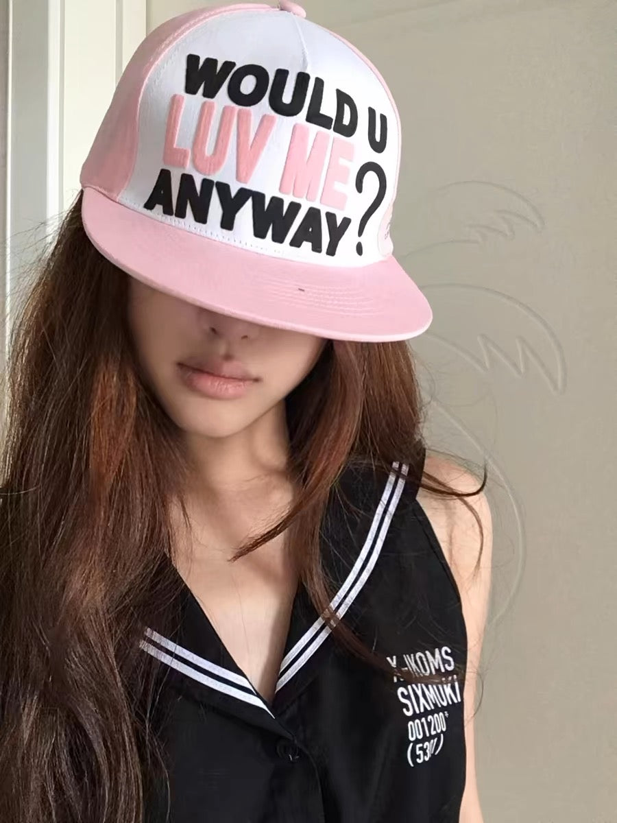 American Style Embroidered Flat-Brim Cap