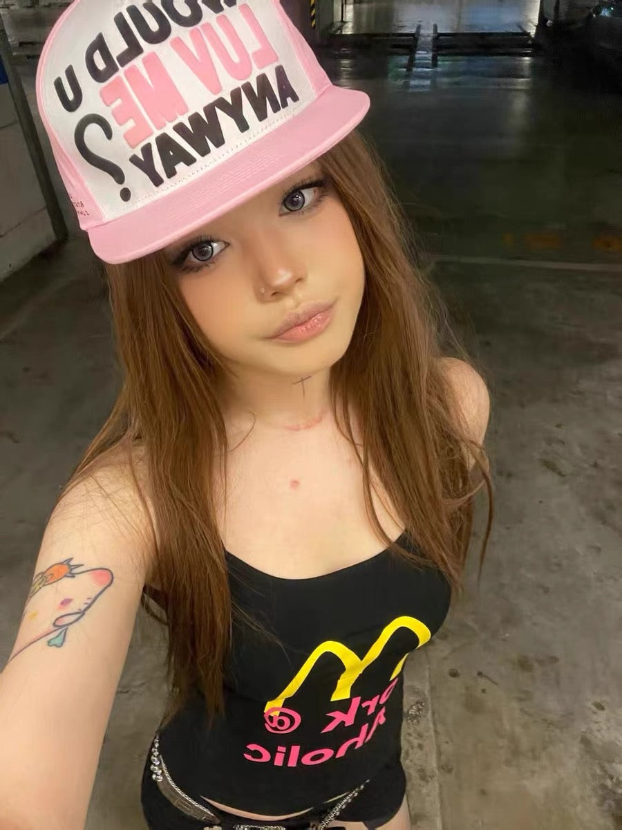 American Style Embroidered Flat-Brim Cap