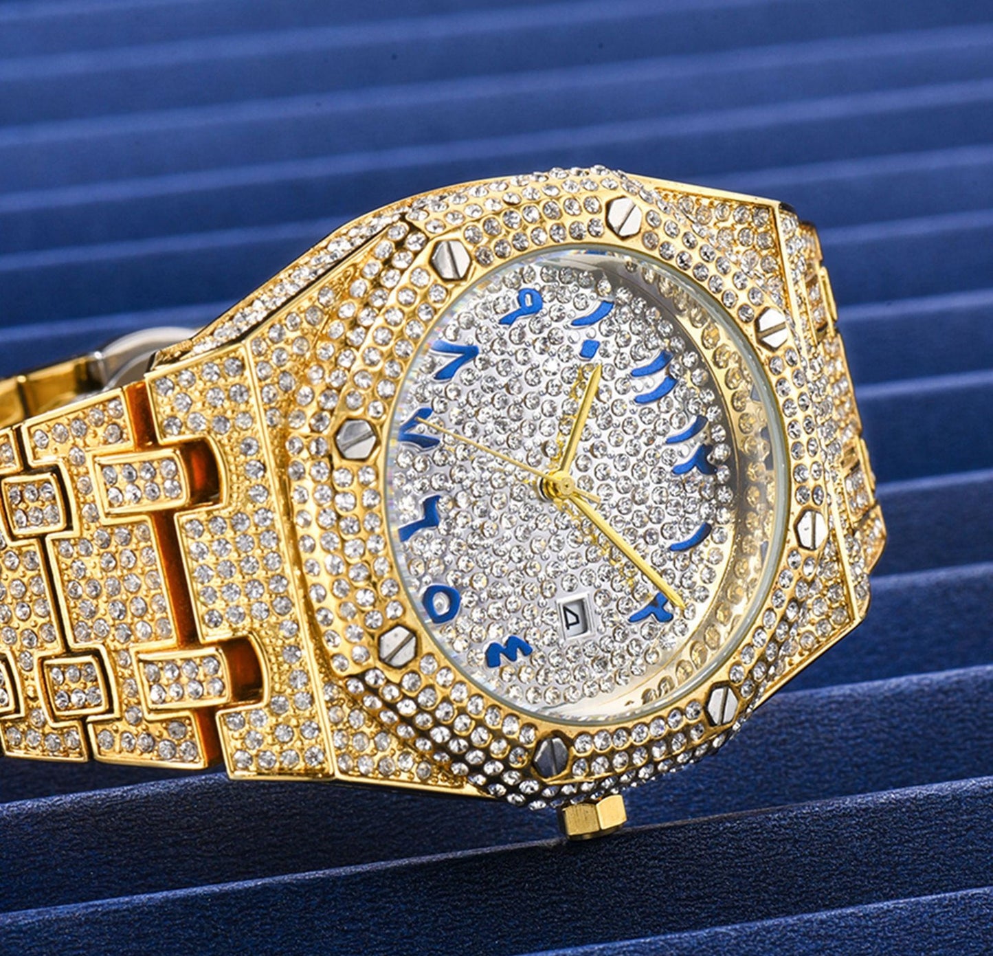 Hip-Hop Fully Diamond-Encrusted Watch