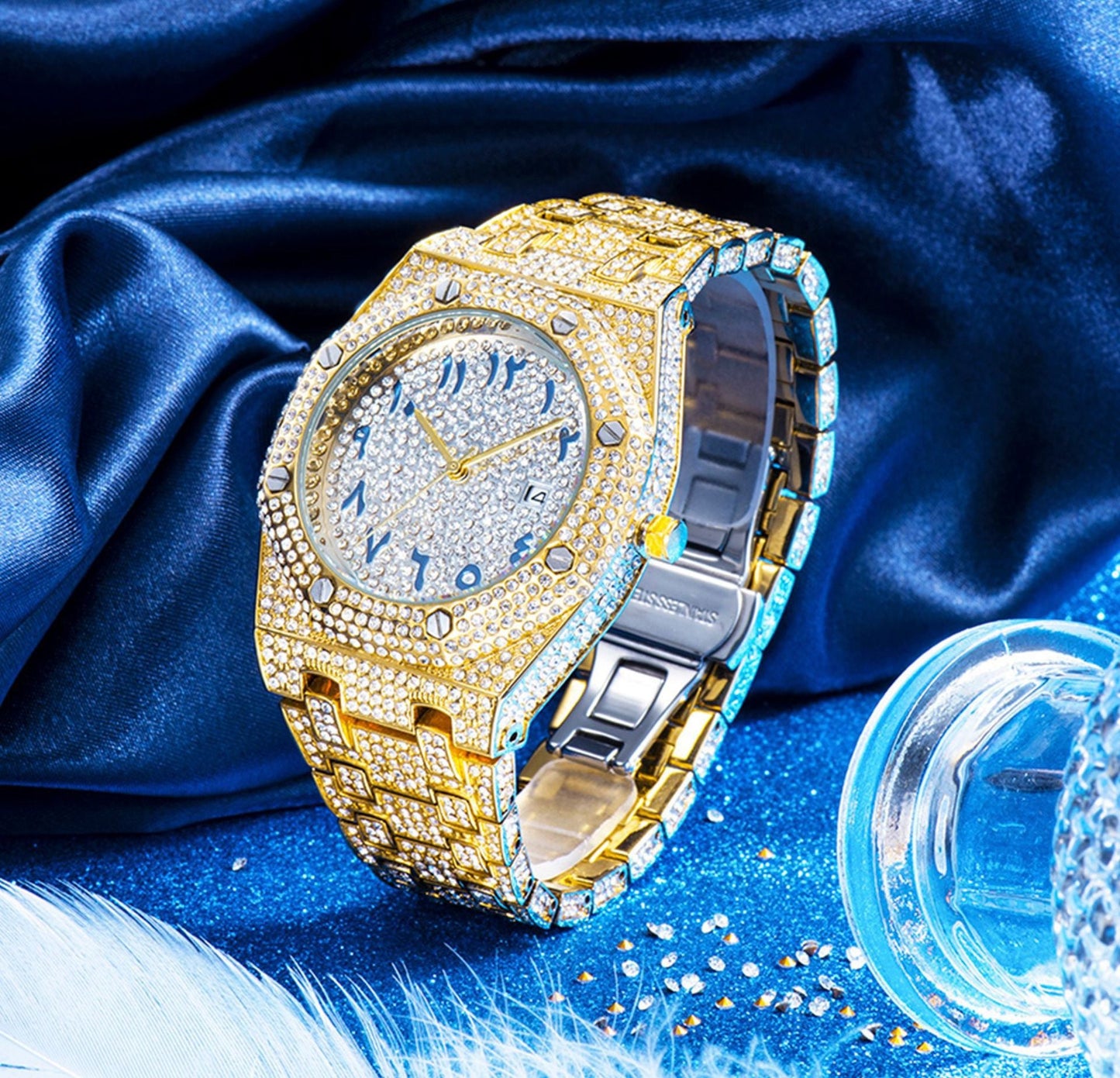 Hip-Hop Fully Diamond-Encrusted Watch