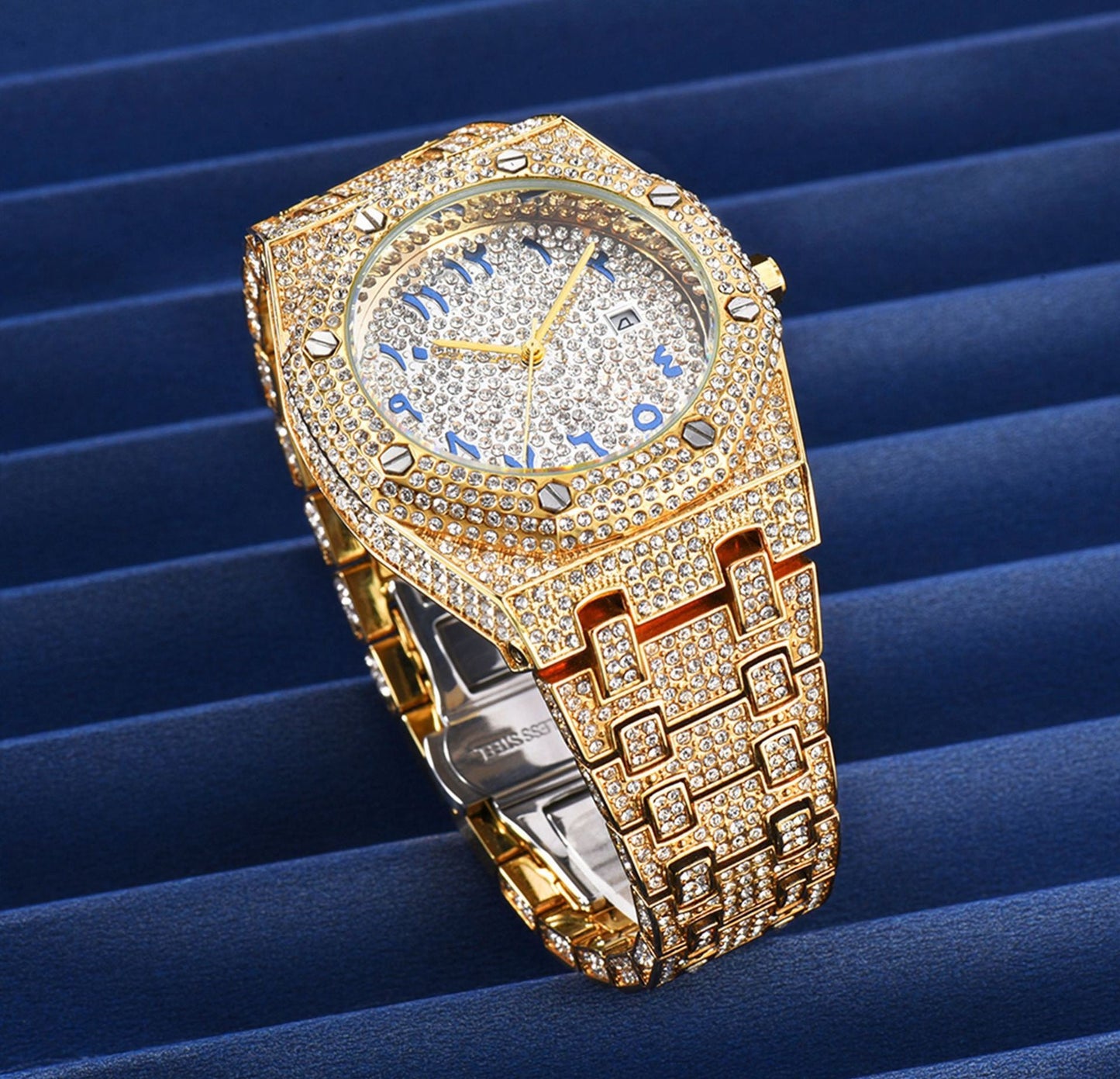 Hip-Hop Fully Diamond-Encrusted Watch