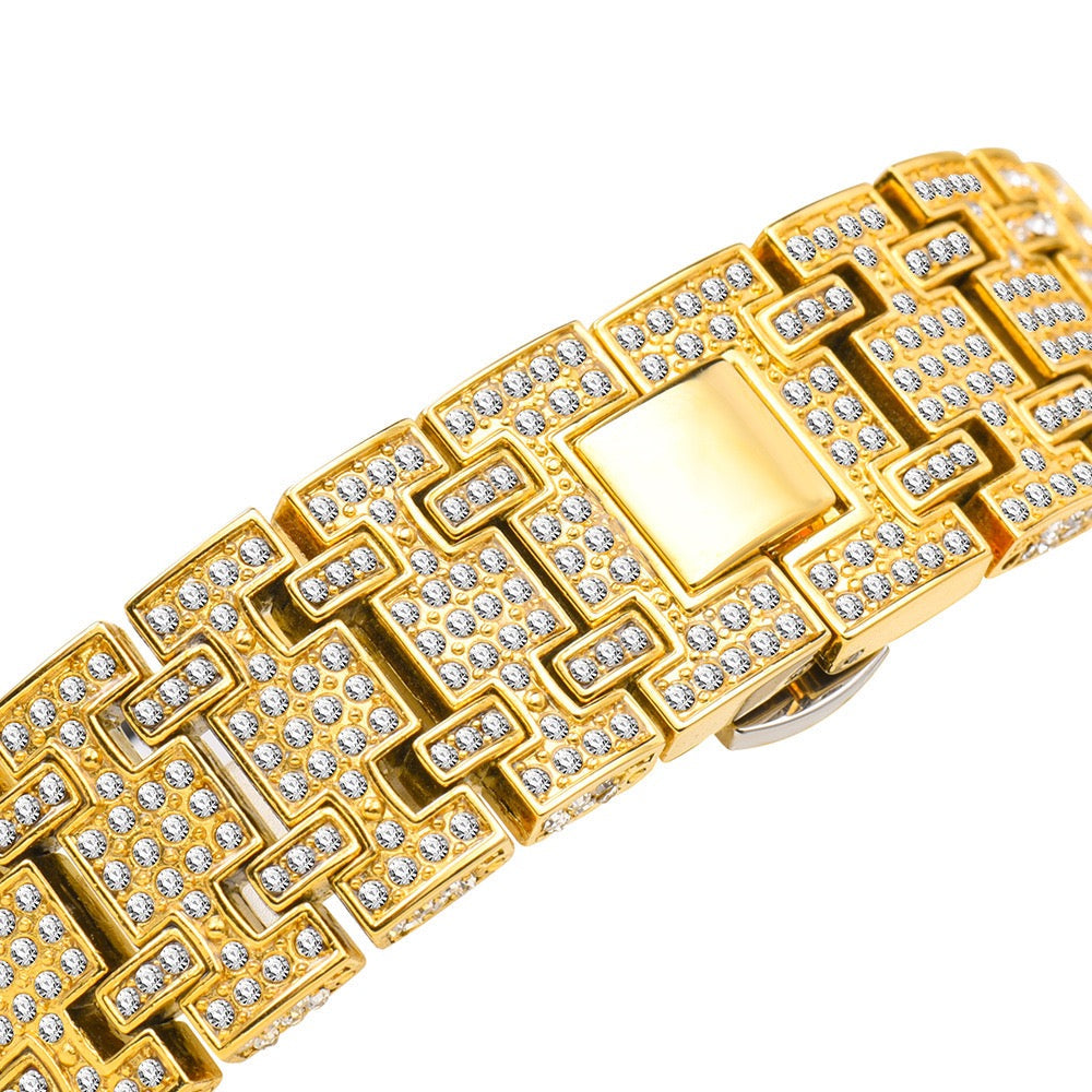 Hip-Hop Fully Diamond-Encrusted Watch