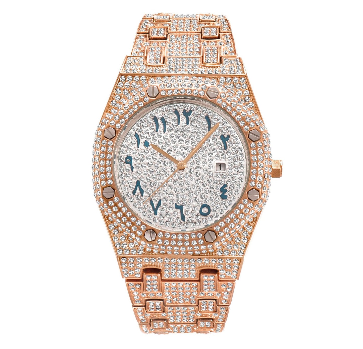 Hip-Hop Fully Diamond-Encrusted Watch