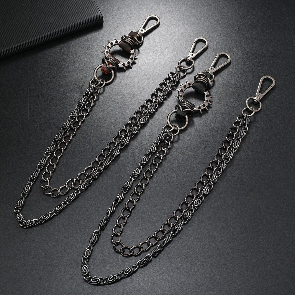 Trendy Dark Versatile Spiked Punk Waist Chain