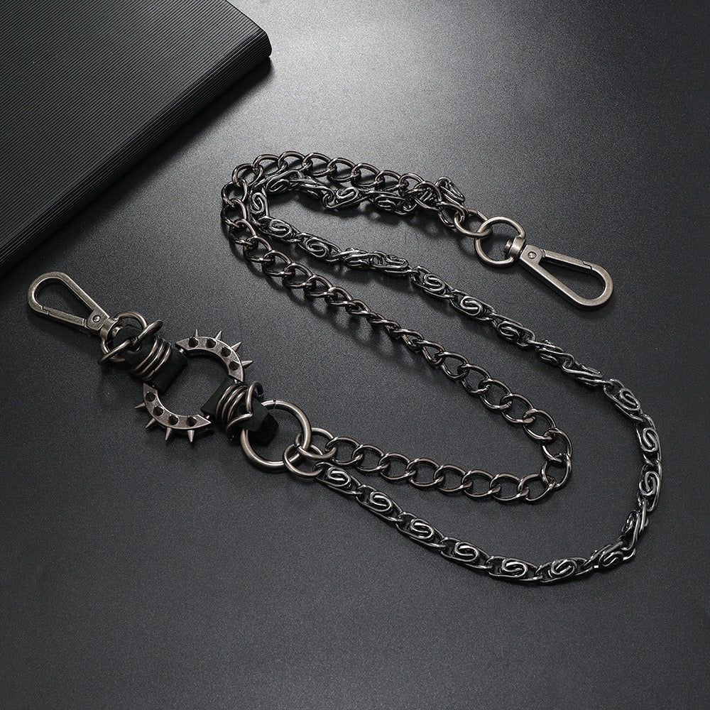 Trendy Dark Versatile Spiked Punk Waist Chain