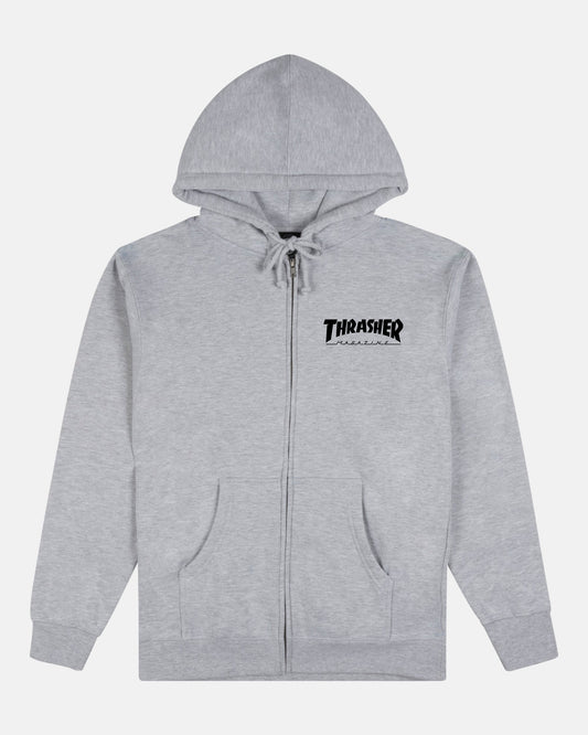 MAG LOGO - ZIP UP HOODIE - GREY