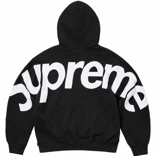 Supreme Curved Logo Hooded Sweatshirt - Black