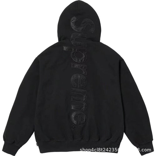 Supreme Vertical Logo Hooded Sweatshirt - Black