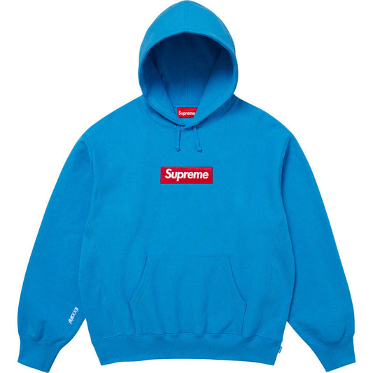 Supreme Box Logo Hooded Sweatshirt - Bright Blue / Red