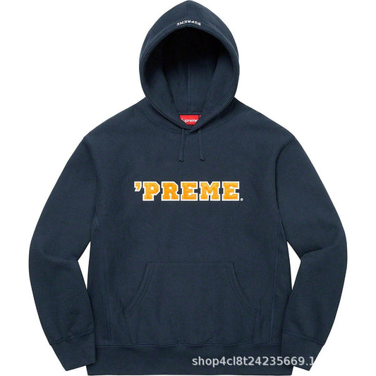 Supreme Cutout Logo Hooded Sweatshirt - Navy / Gold