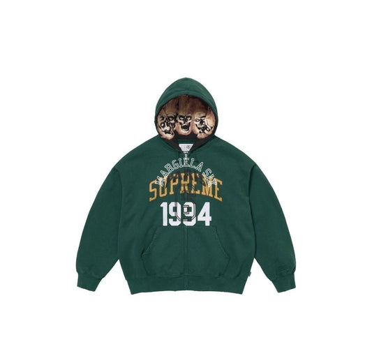 Supreme 1994 Collegiate Skull Hood Inner Print Full Zip Hoodie - Dark Green