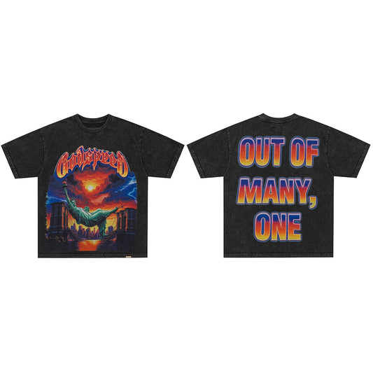 GodSpeed Out Of Many Washed Black T-Shirt