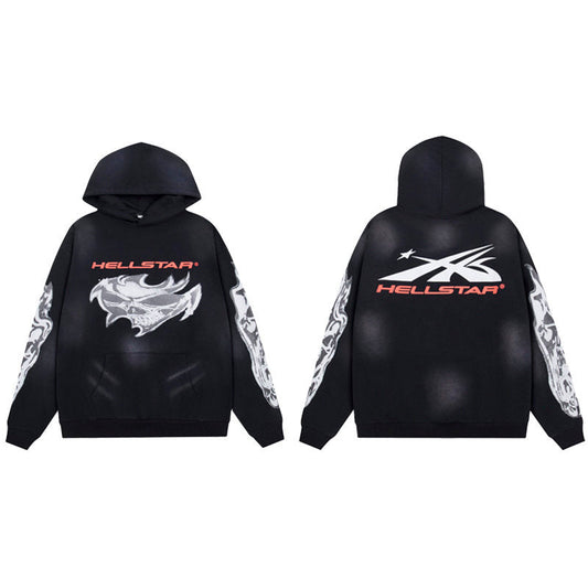 HELLSTAR Skull Graphic Black Hoodie