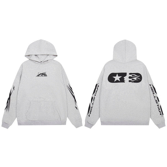 HELLSTAR Star Flame Grey Hoodie