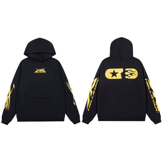 HELLSTAR Star Graphic Black Yellow Hoodie