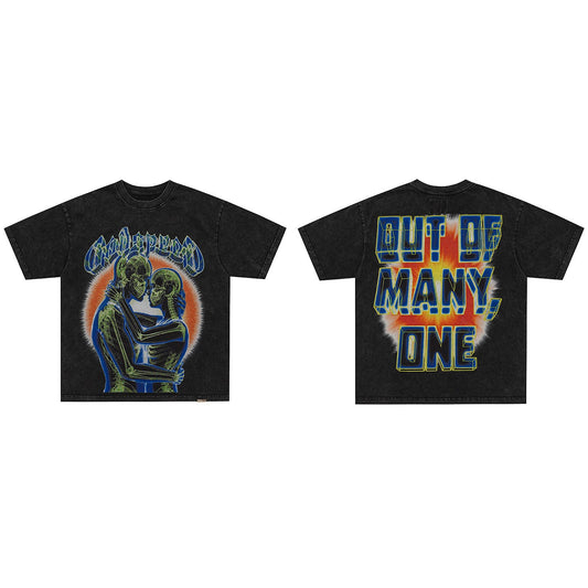 GodSpeed Skeleton Graphic Washed T-Shirt