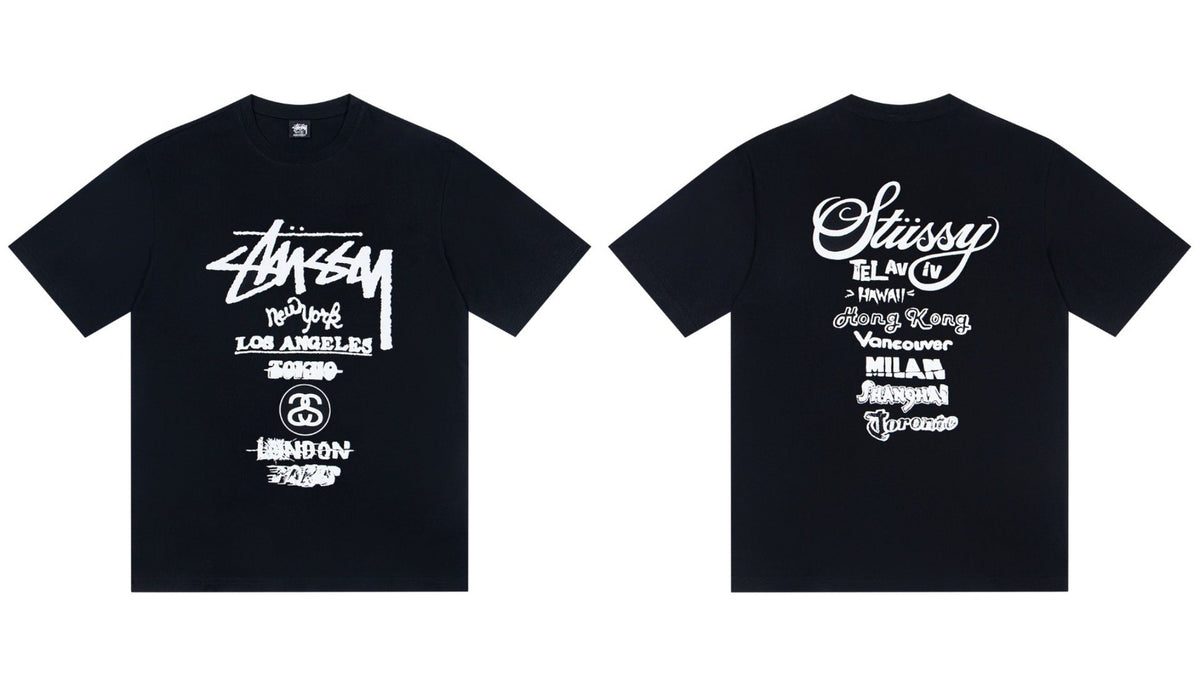 STUSSY Global Cities Logo Graphic T-Shirt