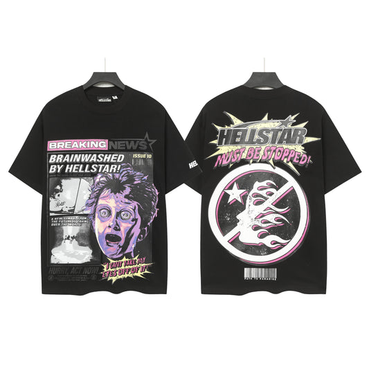 HELLSTAR Breaking News Graphic T-Shirt – Black