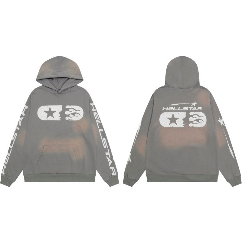 HELLSTAR Star Flame Grey Hoodie