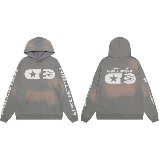 HELLSTAR Star Flame Grey Hoodie