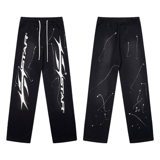 HELLSTAR Graphic Star Print Sweatpants Black