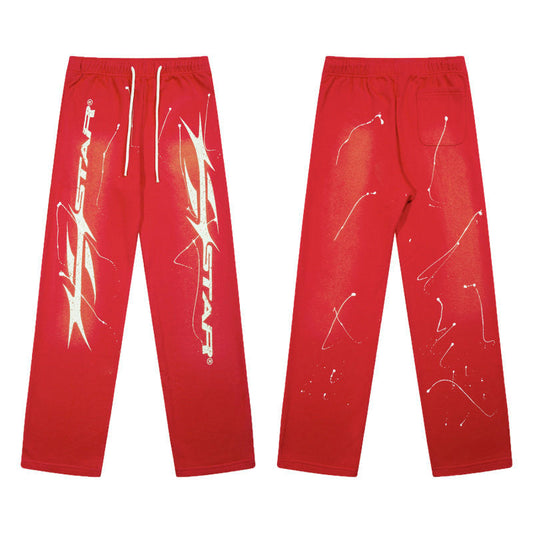 HELLSTAR Star Graphic Sweatpants Red