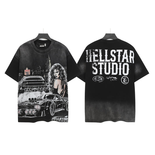 HELLSTAR Studio Racing Graphic T-Shirt – Black