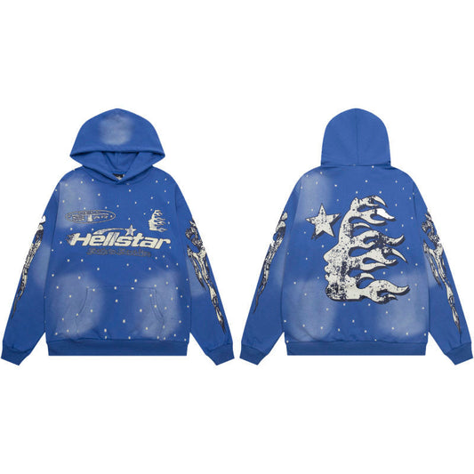 HELLSTAR Star Flame Hoodie – Blue
