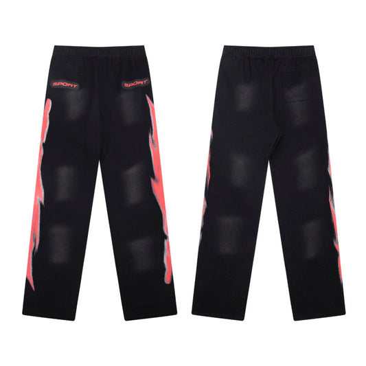 HELLSTAR Sport Flame Black Sweatpants