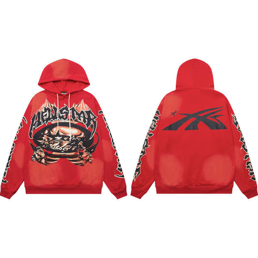 HELLSTAR Graphic Skull Hoodie – Red