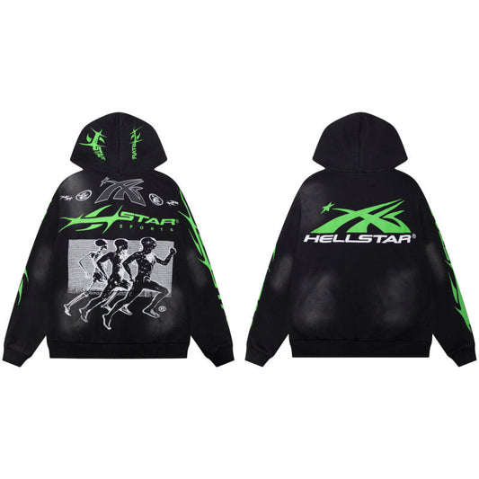HELLSTAR Sport Runner Graphic Black Hoodie