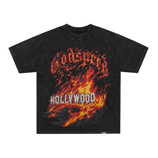 GodSpeed Hollywood Flame Washed T-Shirt