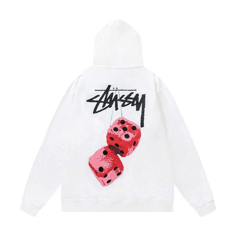 STUSSY Dice Graphic White Pullover Hoodie