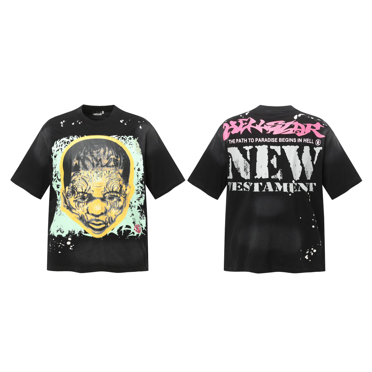 HELLSTAR Screaming Head Graphic T-Shirt Grey