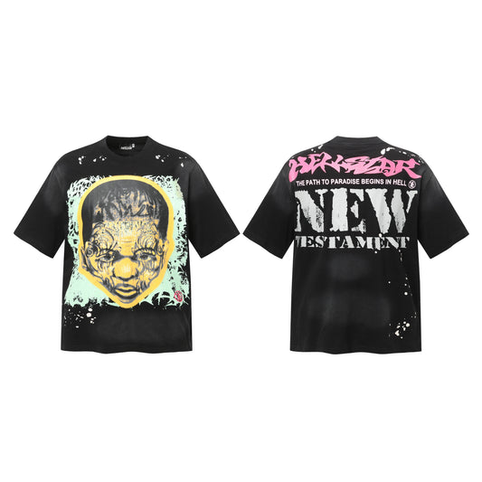 HELLSTAR Screaming Head Graphic T-Shirt Grey
