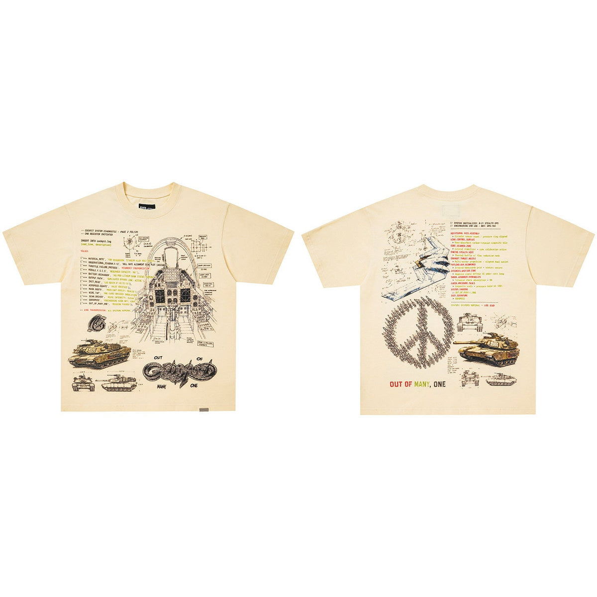 GodSpeed Military Blueprint Graphic T-Shirt